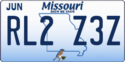 MO license plate RL2Z3Z