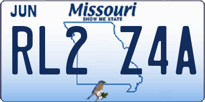 MO license plate RL2Z4A