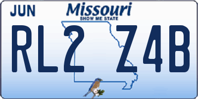 MO license plate RL2Z4B