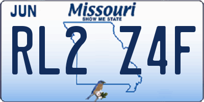 MO license plate RL2Z4F