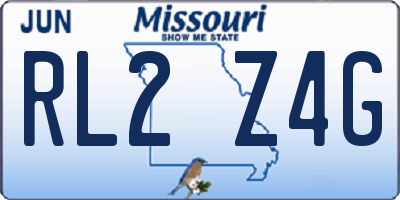 MO license plate RL2Z4G