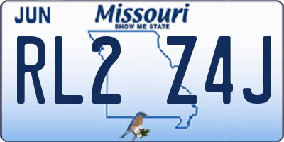 MO license plate RL2Z4J