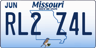 MO license plate RL2Z4L