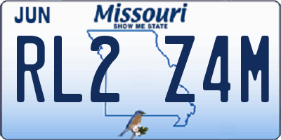 MO license plate RL2Z4M