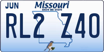 MO license plate RL2Z4O