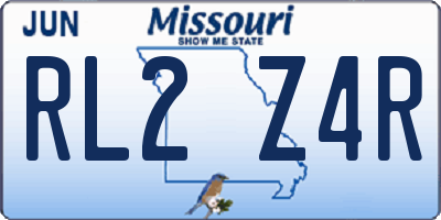 MO license plate RL2Z4R