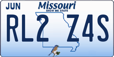 MO license plate RL2Z4S