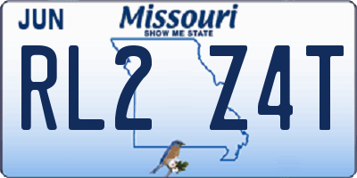 MO license plate RL2Z4T