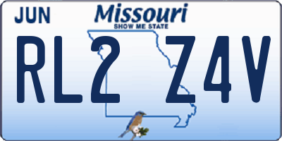 MO license plate RL2Z4V