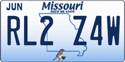 MO license plate RL2Z4W
