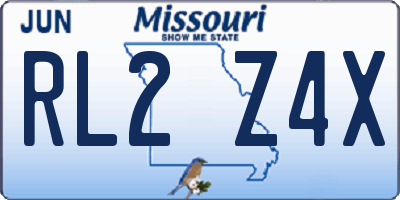 MO license plate RL2Z4X