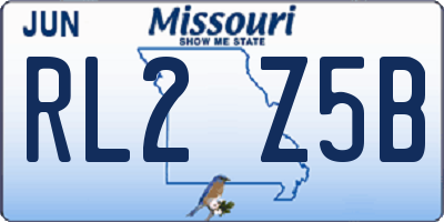 MO license plate RL2Z5B
