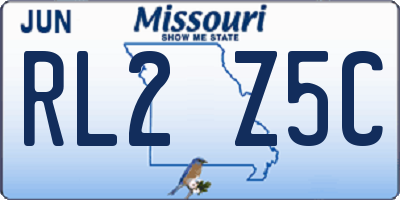 MO license plate RL2Z5C