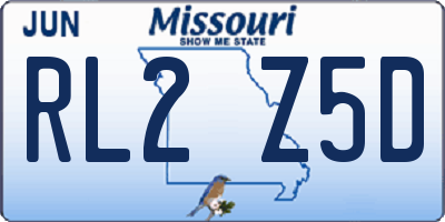 MO license plate RL2Z5D