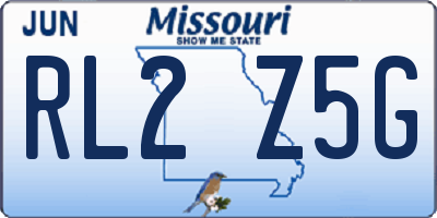 MO license plate RL2Z5G