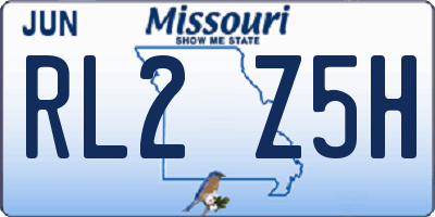 MO license plate RL2Z5H