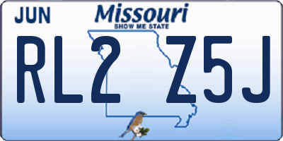 MO license plate RL2Z5J