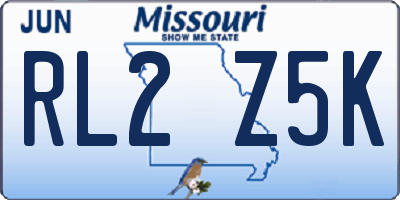 MO license plate RL2Z5K
