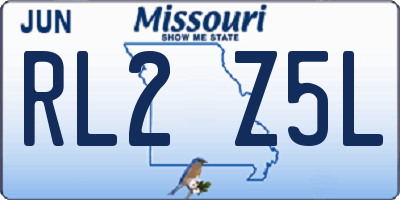 MO license plate RL2Z5L