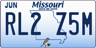 MO license plate RL2Z5M