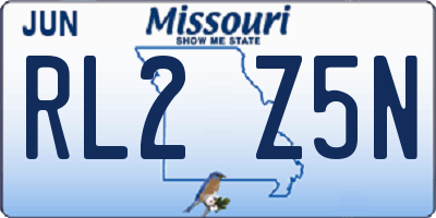 MO license plate RL2Z5N