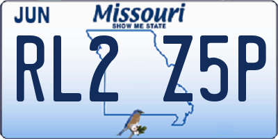 MO license plate RL2Z5P