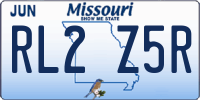 MO license plate RL2Z5R