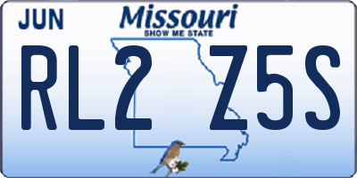 MO license plate RL2Z5S