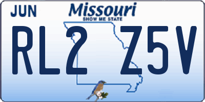 MO license plate RL2Z5V