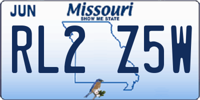 MO license plate RL2Z5W