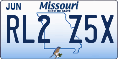 MO license plate RL2Z5X
