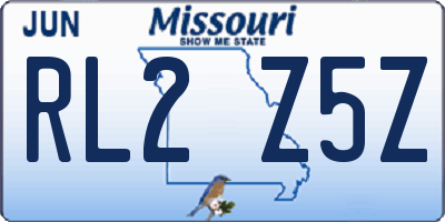 MO license plate RL2Z5Z