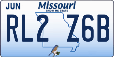 MO license plate RL2Z6B