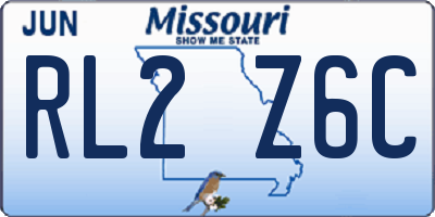 MO license plate RL2Z6C