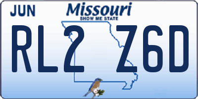 MO license plate RL2Z6D