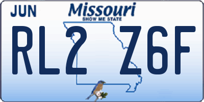 MO license plate RL2Z6F