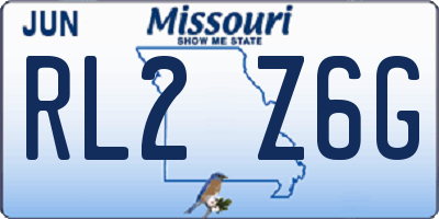 MO license plate RL2Z6G