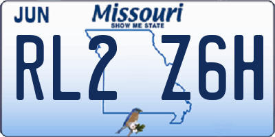 MO license plate RL2Z6H