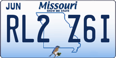 MO license plate RL2Z6I