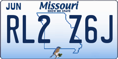 MO license plate RL2Z6J