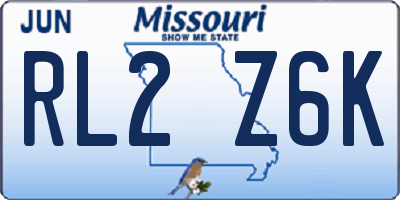 MO license plate RL2Z6K