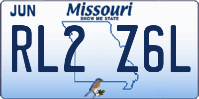 MO license plate RL2Z6L