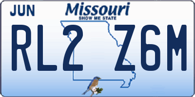 MO license plate RL2Z6M