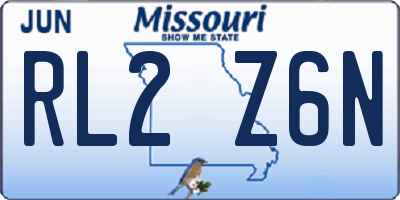 MO license plate RL2Z6N