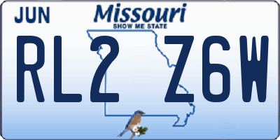 MO license plate RL2Z6W