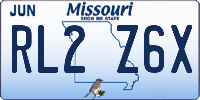 MO license plate RL2Z6X