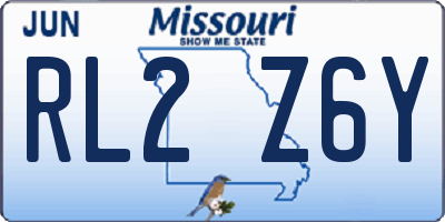 MO license plate RL2Z6Y