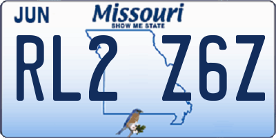 MO license plate RL2Z6Z