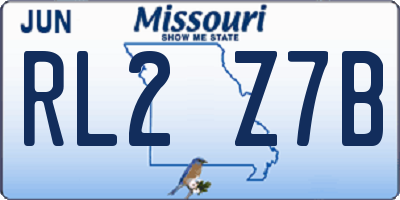 MO license plate RL2Z7B
