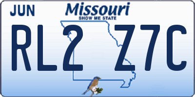 MO license plate RL2Z7C